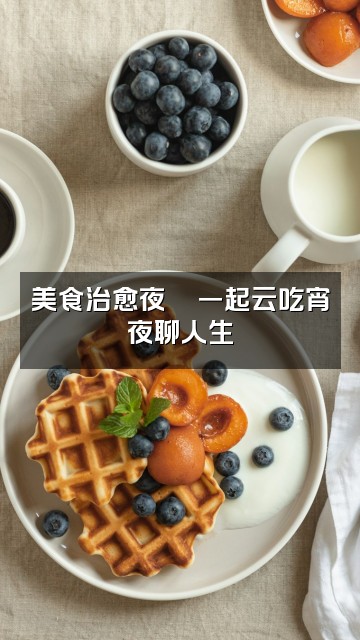 抖音YUE的晚安陪伴【助眠】视频封面:美食治愈夜🍜一起云吃宵夜聊人生